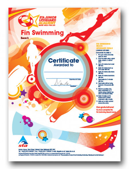 JLG Fins Swimming Beach Certificate (1/2)